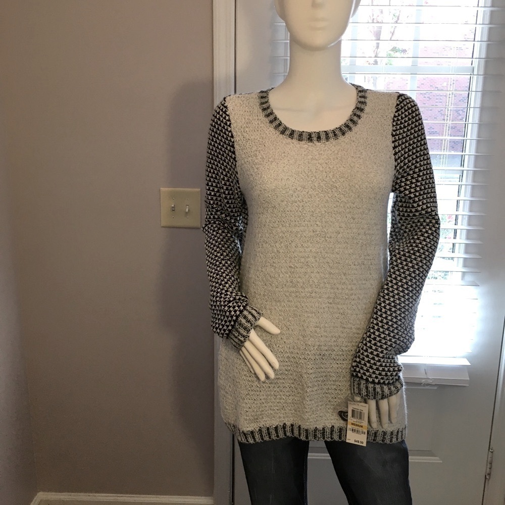 Style & Co Womens Size M Long Sleeve Cardigan Black Gray Cable Knit Sweater - Picture 10 of 10